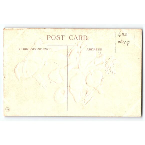 Vintage Christmas Gladness Postcard Kids Ice Skating & Holly C-64 Muff - Picture 2 of 2